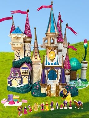 Trendmasters 1998 Beauty and the Beast Castle Playset & Original Figures Works